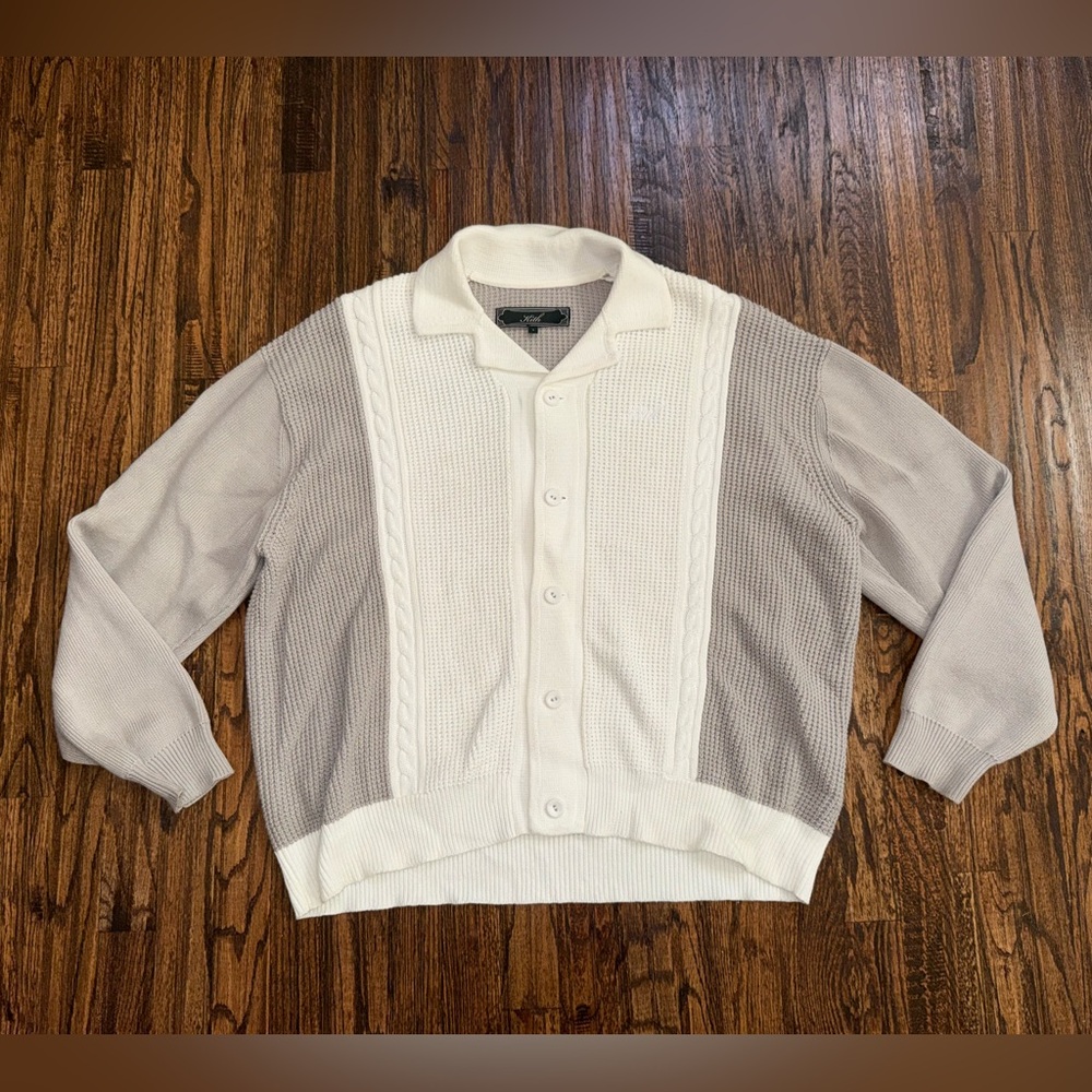 Kith FW23 Knit Abram Cardigan Light Heather Grey Size Large
